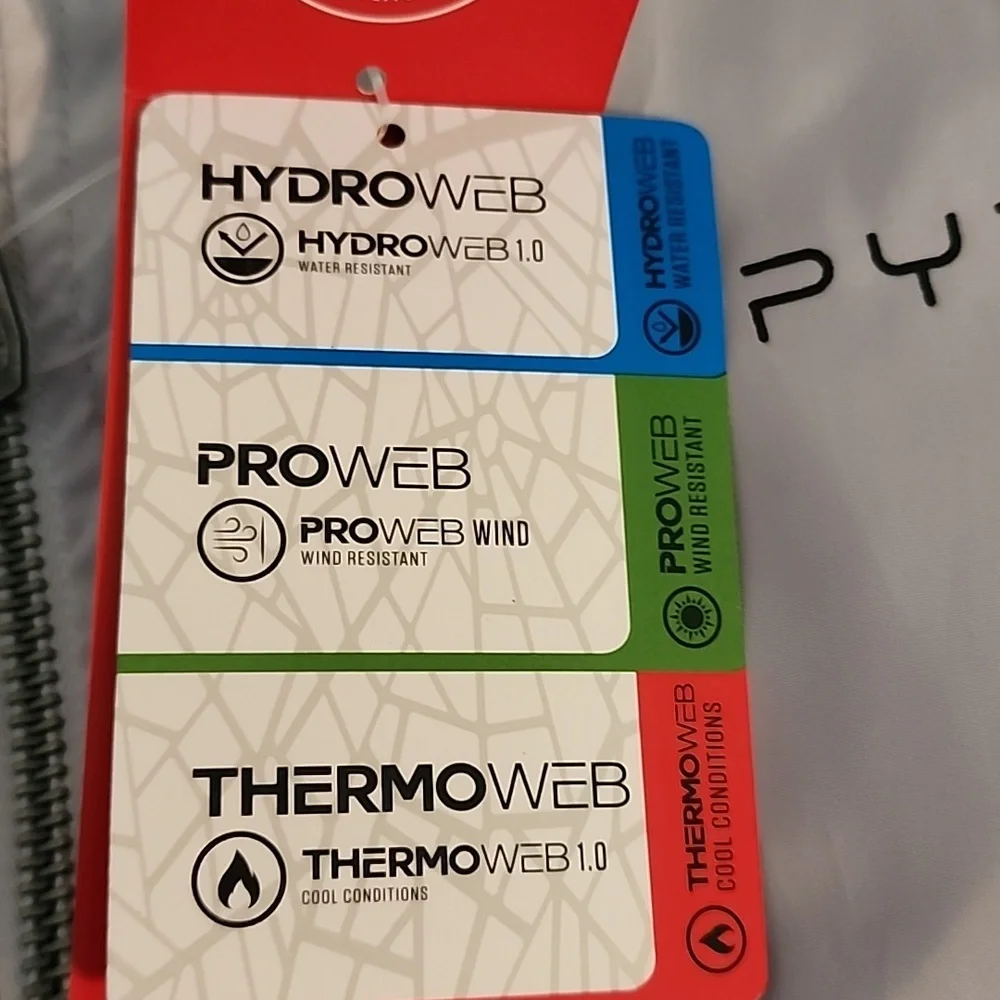 Spyder Gray Full Zip Jacket Brand New Thermoweb Pro Web Wind